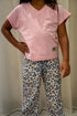 Girls summer pajama set Rose t-shirt + Leopard Pants